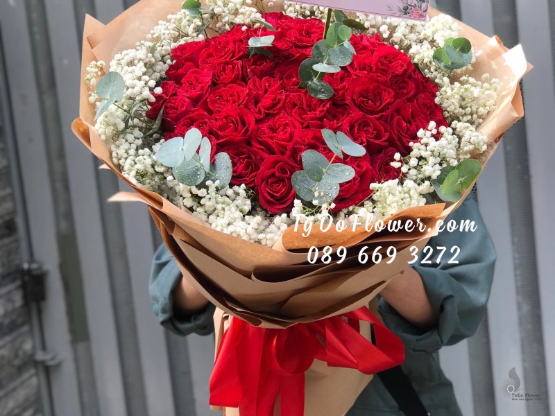 B0623707 BÓ HOA HỒNG ĐỎ OHARA RED ROSES Hoa Chúc Mừng Sinh Nhật