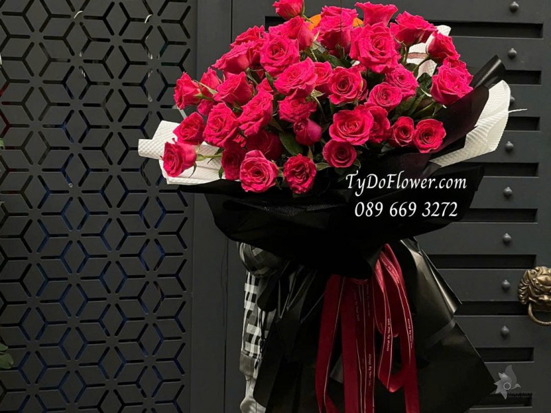 B1025867 BÓ HOA HỒNG PINK FLOYD Hoa chúc mừng sinh nhật