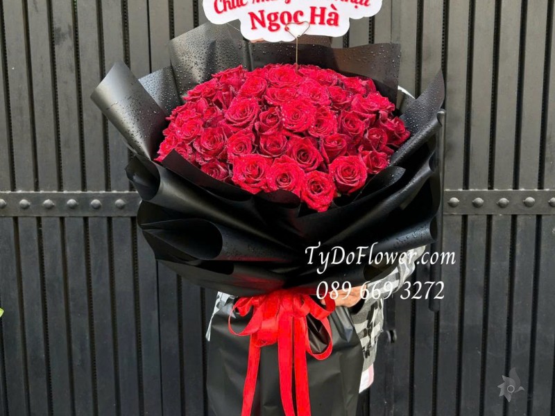B0226093 BÓ HOA HỒNG ĐỎ ECUADOR ROSE Hoa chúc mừng sinh nhật